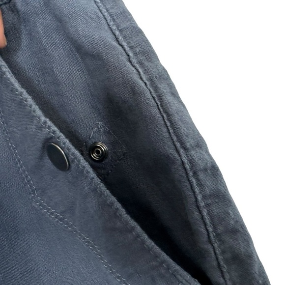 Athleta Womens Voyager Linen Shorts 8 Granite Blue Lightweight Adjustable Waist - Picture 6 of 12